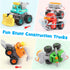 ORWINE 4PCS 2 3 4 5 2-3 Baby Boy Toys Cars, Push and Go Cars for Kids, Friction Powered Stunt Trucks, Construction