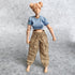 1/12 Scale Figure Clothes - T-Shirt + Cargo Pants for 1:12 6inch Female TBL Action Figure (Blue)