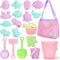 Tagitary Beach Sand Toys Set for Kids 3-10, Bucket Watering Can Shovel Rake Sand Molds with Beach Shell Bag