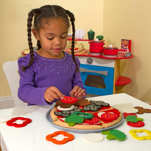 Set 42 Set 2+ Melissa & Doug Felt Food Mix And Match Pizza Play Food - Pieces Felt Pizza Play For Kids Kitchen, Pretend