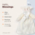 Bearington Collection Lamb Plush Security Blanket - 15 in White Satin Trim for Christening and Baptism