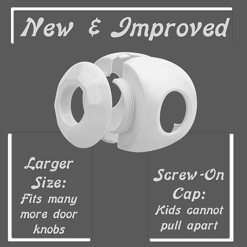 Door Knob Safety Cover for Kids - 5 Pack Baby Proof Door Knob Covers for Child Safety, White