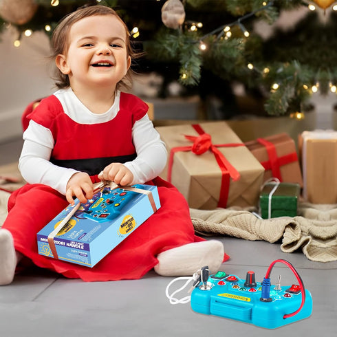 Toddler Toys LED Busy Board - Montessori Toy for 1-3 Year Old, Kids Sensory Board for Learning Activities