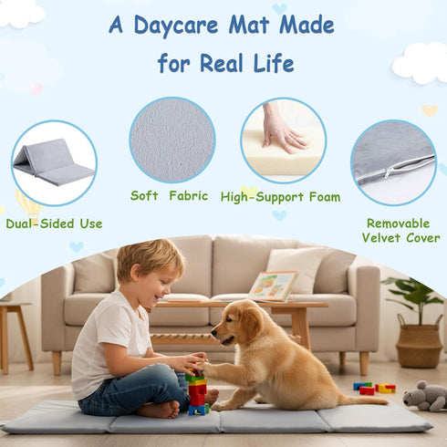 Tiita Foldable Kids Nap Mat - Soft Sleeping Pad for Toddlers and Children