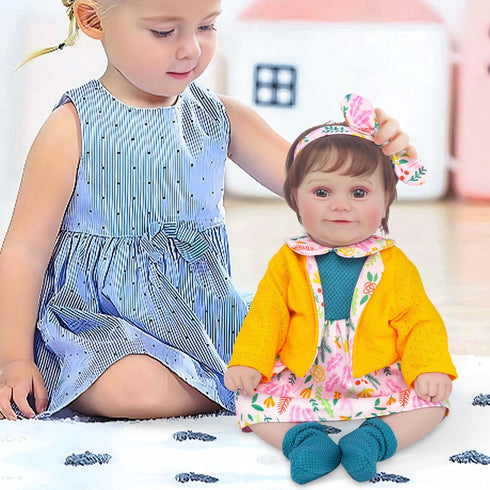 20-22 Inch 2 Set 20 Inch 7 ECORELF Reborn Doll Clothes for Dolls, Baby Doll Clothes Accessories Pcs Include Dress Coat