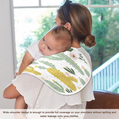 YETTASBIN Cactus Muslin Baby Burp Cloth, Super Soft Absorbent Cotton Burp Rag Baby Bibs Feeding Cloth for Newborn Boys