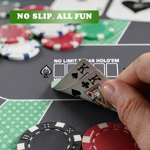 70 35 Inch 8 Waterproof x Poker Mat, Player Portable Texas Hold'em Poker Table Top with Carrying Bag, Anti-Slip Rubber