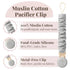 Muslin Cotton Pacifier Clips - Metal-Free, Lightweight and Secure Pacifier Holder for Babies (Cloud Rve) - Mila & Lulu