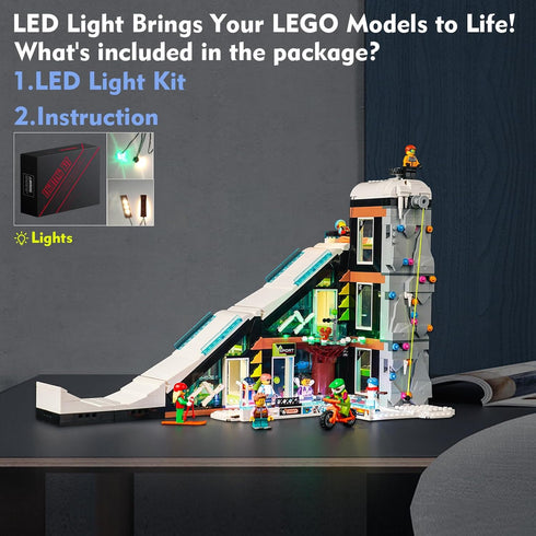 VONADO LED Light Kit for Lego Ski and Climbing Center 60366, DIY Creative Lighting Set Accessories