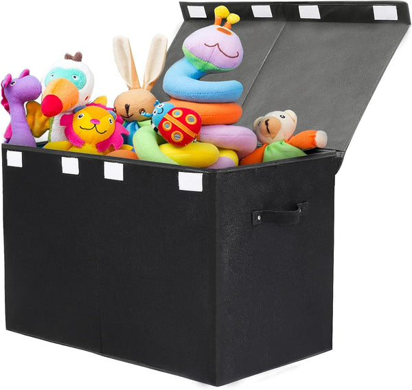 popoly Large Toy Box Chest Storage with Flip-Top Lid, Collapsible Kids Storage Boxes for Toys, 25"x13"x16"