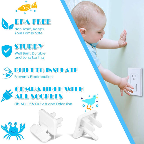 Outlet Covers Babepai 38-Pack White Child Proof Electrical Protector Safety Plug Covers