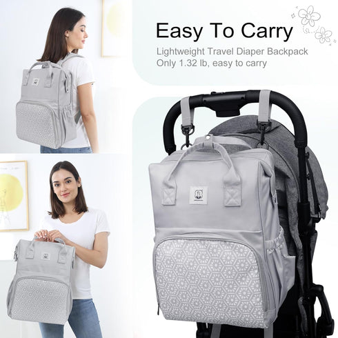 Backpack pack Diaper Bag with Changing Pad, Large Baby Bags with Stroller Straps & Insulated Pockets, Multifunction