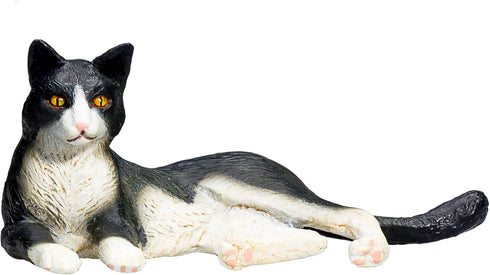 MOJO Black and White Lying Cat Toy Figure