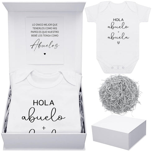 Shyyween 4 Pcs Pregnancy Announcement for Abuelos, Hola Abuelos Baby Bodysuit Pregnancy Reveal