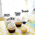 30 PCS Graduation Cupcake Toppers 2025, Grad Cap Cake Toppers, Food Picks for Party Supplies & Favors, 5 Styles