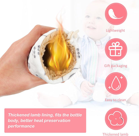 ULTNICE Insulated Baby Bottle Sleeve with String - Warm Holder for Glass Nursing Bottles