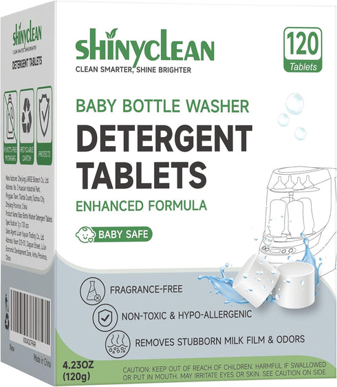 120PCS Momcozy Baby Bottle Washer Tablets for & Baby Brezza Pro, Natural Enzyme Detergent,Deep Cleaning, Chlorine