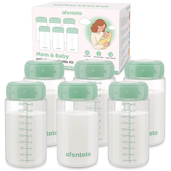 6PCS Breastmilk Storage Bottle for Momcozy Breast Milk Cooler, Wide-Neck Baby Bottles