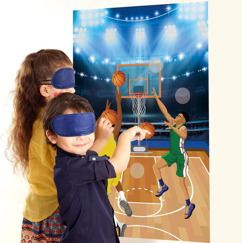 Hooqict Basketball Party Games, Pin The Basketball on The Hoop Birthday Party Supplies for Kids