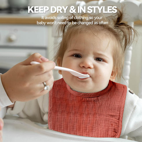 Adjustable Cotton Baby Bibs for Drooling and Teething