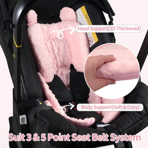 3in1 Newborn,3D Reversible Carseat Head Body Support Minnky Infant Car Seat Insert,Extra Soft Breathable Baby Car Seat