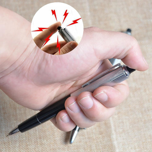 Silver Shock Pen, Lightweight Prank Item, Interesting Shocking Practical Joke Toy for Outdoor Gag Games