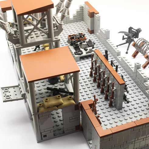 500+ Pcs Military Base Building Brick Sets – Defence Base Guard Tower for Army Mini Figures