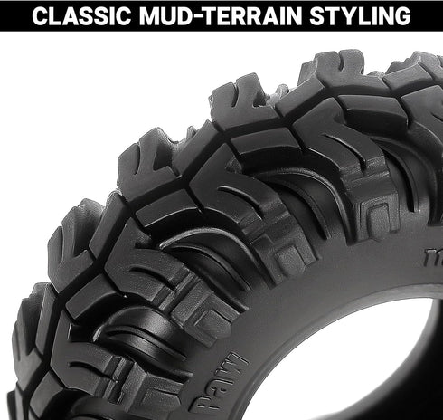 INJORA 1.0" Tires - S5 Mud Paw Crawler Tires for 1/24 RC Crawler Axial SCX24 FMS FCX24 Enduro24
