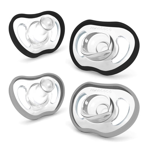 Nanobebe Active Baby Pacifiers 4-36 Months - Orthodontic, Lightweight and Vented, Curves