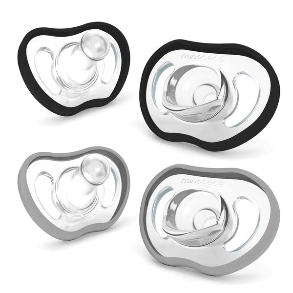 Nanobebe Active Baby Pacifiers 4-36 Months - Orthodontic, Lightweight and Vented, Curves