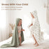 2-Pack 100% 32" 32") Konssy Muslin Hooded Baby Towels, Cotton, Ultra-Soft & Absorbent Baby Bath Towels with Hood