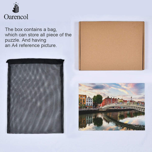 Oarencol Sunset 1000 Dublin Ireland Ha Penny Bridge River Landscape Jigsaw Puzzle Pieces Puzzles for Adults