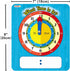 Time Learning Analog Clock for Kids - Pack of 5 (7 x 8 Inches) with 5 Erasable Markers