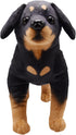 Lifelike Rottweiler Dog Stuffed Animal - 12 Inch Simulated Plush Puppy Toy, Realistic Black Dog Gift for Kids