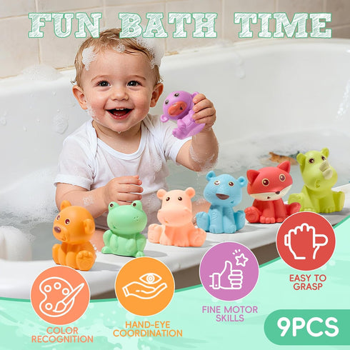 6-12 9 Baby Bath Toys for Babies Months | Sealed, No Hole & Mold Free Bath Toys for Toddlers | Soft & Safe Floating