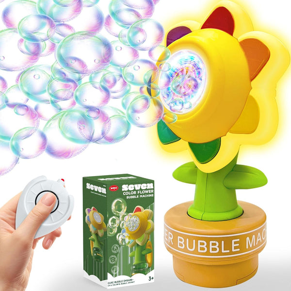 Sunflower Bubble Machine with Remote Control, Dancing Sunflower Bubble Machine with LED