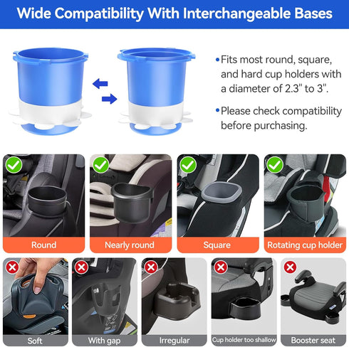 1 PACK) Kids Car Seat Cup Holder Snack Tray - Toddler Travel Essentials for Mess-Free Snacking on Road Trips, Travel