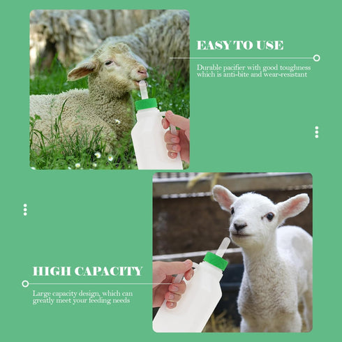 1 Set Lamb Feeding Bottle, Plastic Animal Milk Bottle for Sheep, Calf, Goat, Pet Feeding Container
