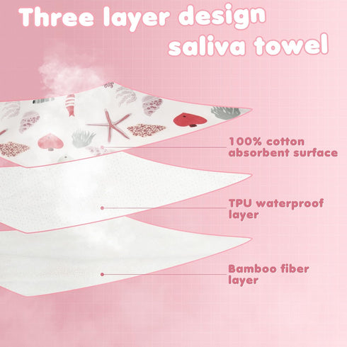5 Newwiee Pcs Large Towel Bib Toddler for Baby Toddler Cloth Bib Soft Pullover Baby Absorbent Full Coverage Drooling