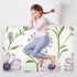 FRODOTGV 52" 34" Light Purple Florals Extra Large Resuable Baby Bed Pad Water Resistant Mattress Pad Non-Slip Pee Mats