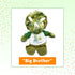 Flutter Hut I'm The Big Brother T-Shirt, Green Triceratops Plush Dinosaur Message, 8 Inches