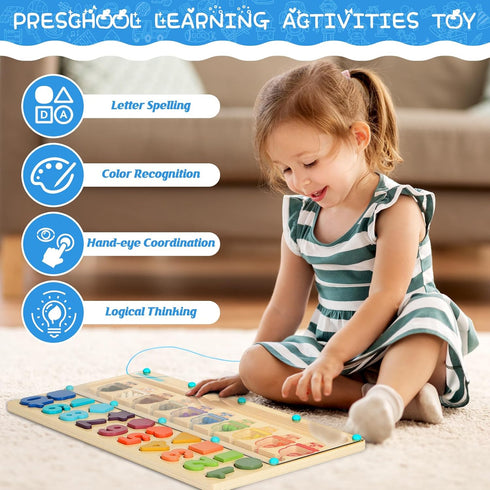 Montessori Toys for 3 Year Old - 4 in 1 Learning Resources Magnetic Color & Number Maze Puzzle for Kids
