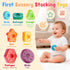 1-3, Baby Spinning Stacking Toys for Toddlers Sensory Montessori Toys for One Year Old Girl Boy, Rainbow Ring Stacker