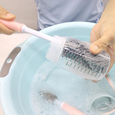Silicone Cleaning Brush, 12" Long Handle Water Bottle Cleaner for Baby, Sports, Vase, Glassware, Smaller Openings