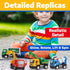 Liberty Imports 6 Pack Pullback City Builder Toy Vehicles – Dump Truck, Cement Mixer, Garbage Truck & More