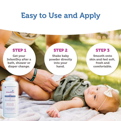 Professional Sellers Group 10 Oz Infant Dry All Natural Baby Powder - Gentle Formula Talc Free, All Natural