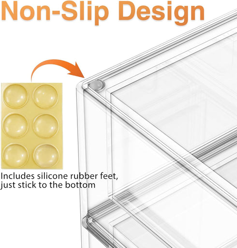 Countertop 4 1 TOOGE Stackable Baby Bottle Organizer: Acrylic Bottle Organizer Baby Storage Drawers Clear Bottle