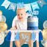 Vnysh 1/2 4PCS 6 Set 1/2 6 Birthday Boy Half Birthday Decorations Blue Month Party with Way to One Banner, Halfway High