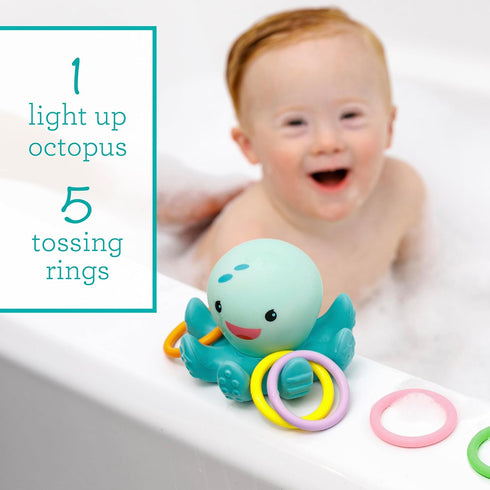 Infantino Light Up Ring Catcher - Illuminating Octopus with Five Tossing Rings for Motor Skills in Babies & Toddlers