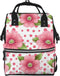 HCBPWVQA Polka Dot Flower Diaper Bag with Changing Pad and Pacifier Holder, Multifunction